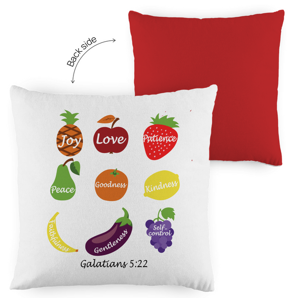 Kopfkissen zweifarbig joy love peace galatians 5:22