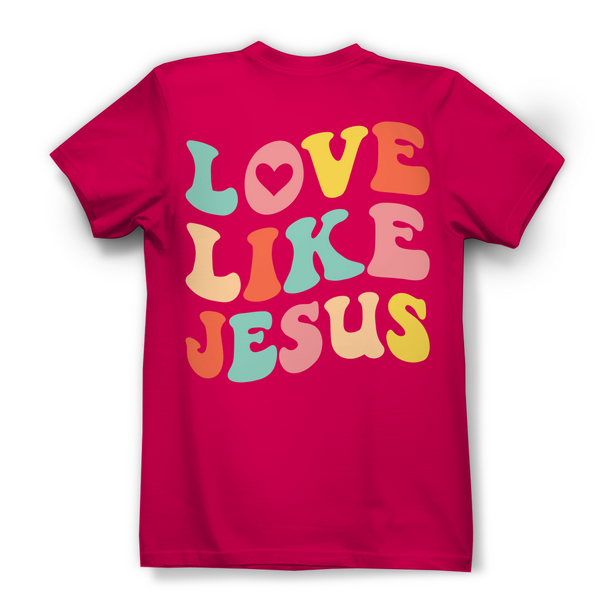 Damen Bio T-Shirt love like jesus retro