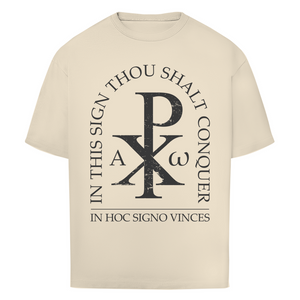 Oversize T-Shirt in hoc signo vinces Christogramm