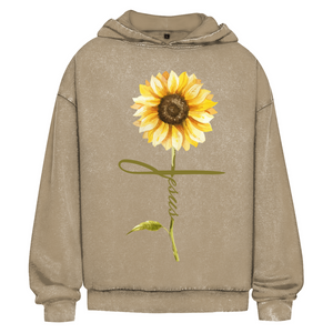 Oversize Washed Hoodie jesus sonnenblume