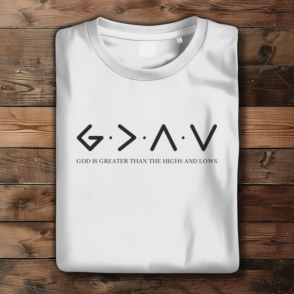 Damen Bio T-Shirt god is greater than the highs and lows