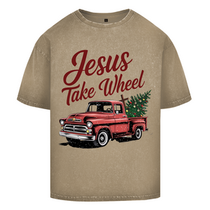 Oversize Washed T-Shirt jesus take wheel