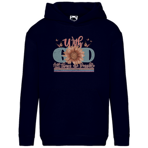 Kinder Hoodie with god all things are possible