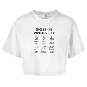 Damen Oversize Crop Top dinge die ich in meiner freizeit tue