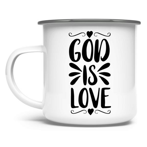 Emaille Tasse god is love