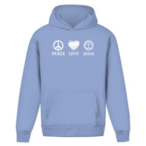 Oversize Hoodie Ohne Kordel peace love jesus