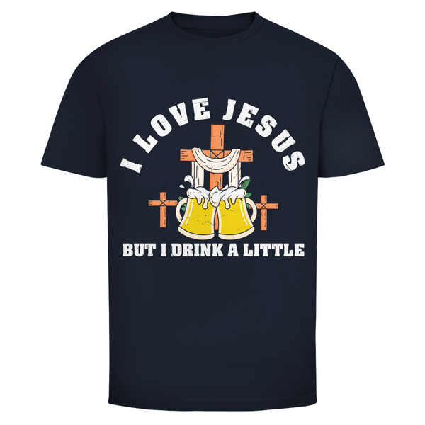 Herren T-Shirt i love jesus but i drink a little bier