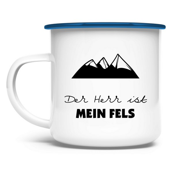 Emaille Tasse der herr ist mein fels