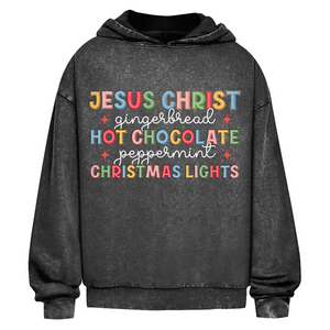 Oversize Washed Hoodie jesus christ gingerbread