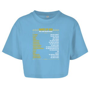 Damen Oversize Crop Top names of god