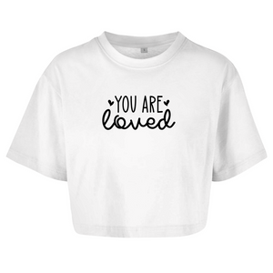 Damen Oversize Crop Top you are loved