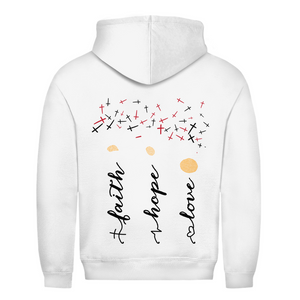 Herren Hoodie faith hope love blumen