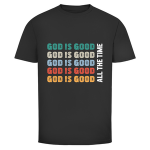 Herren T-Shirt god is good retro