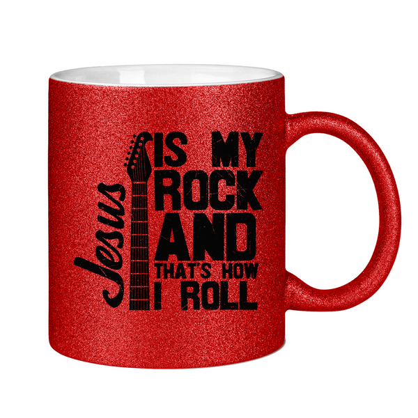 Glitzertasse jesus is my rock gitarrenspieler