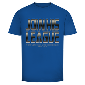 Herren T-Shirt join his league romans 3:25-26
