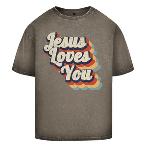 Oversize Washed T-Shirt jesus loves you