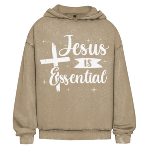 Oversize Washed Hoodie jesus is essential