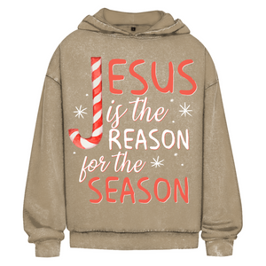 Oversize Washed Hoodie jesus is the reason for the season
