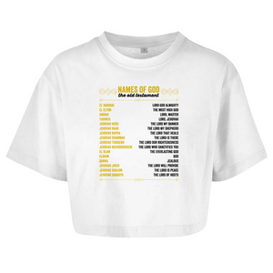 Damen Oversize Crop Top names of god