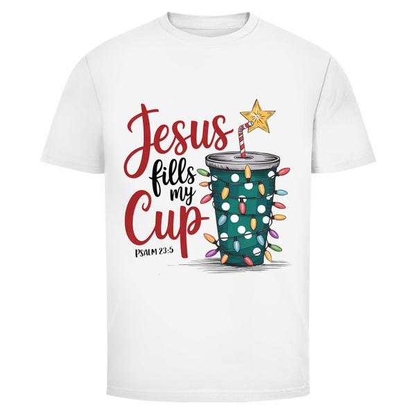 Herren T-Shirt jesus fills my cup psalm 23.5