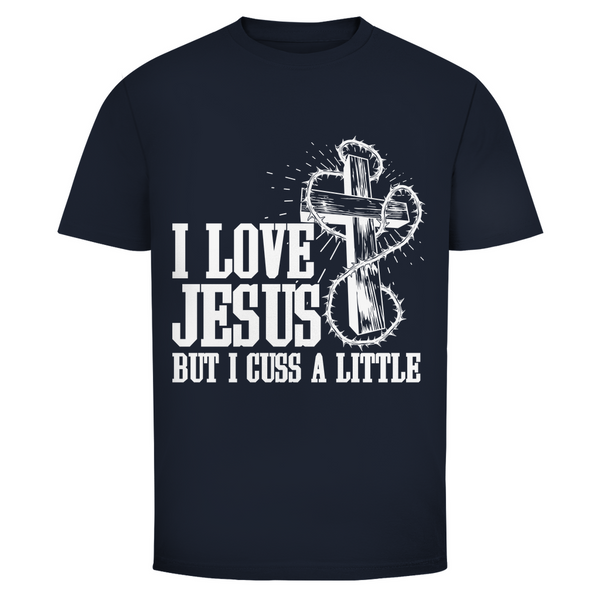 Herren T-Shirt i love jesus but i cuss a little