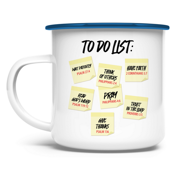 Emaille Tasse to do list psalmen