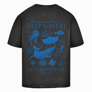Oversize Washed T-Shirt deep waters isaiah 43:2