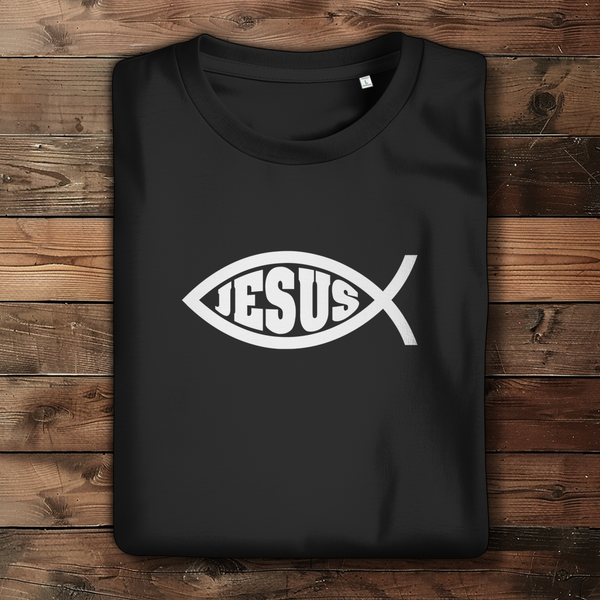 Damen Bio T-Shirt fisch symbol ICHTHYS Jesus