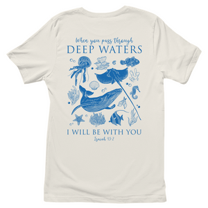 Damen T-Shirt deep waters isaiah 43:2