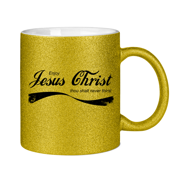 Glitzertasse enjoy jesus christ