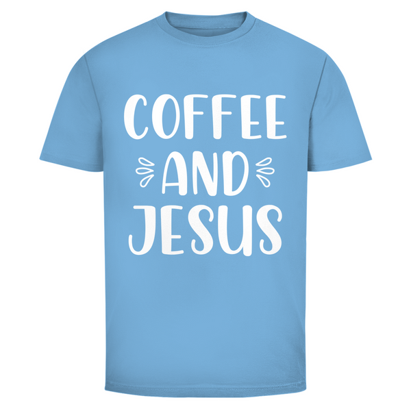 Herren T-Shirt coffee and jesus