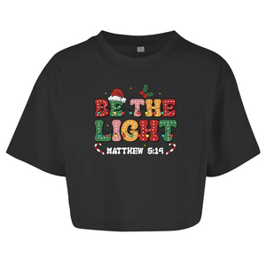 Damen Oversize Crop Top be the light matthew 5:14