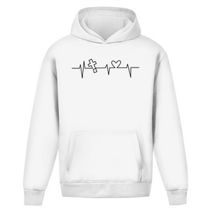 Oversize Hoodie Ohne Kordel Herzschlag Kreuz