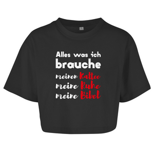 Damen Oversize Crop Top alles was ich brauche