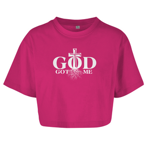 Damen Oversize Crop Top god got me