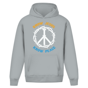 Oversize Hoodie Ohne Kordel know jesus know peace