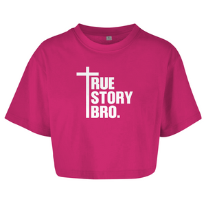 Damen Oversize Crop Top true story bro