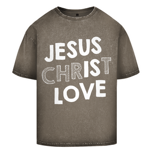 Oversize Washed T-Shirt jesus christ love