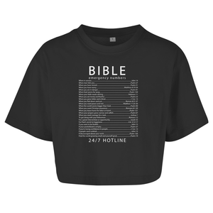 Damen Oversize Crop Top bible