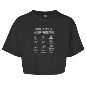 Damen Oversize Crop Top dinge die ich in meiner freizeit tue