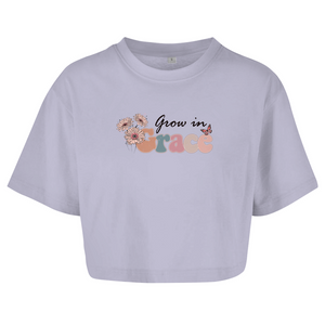 Damen Oversize Crop Top grow in grace