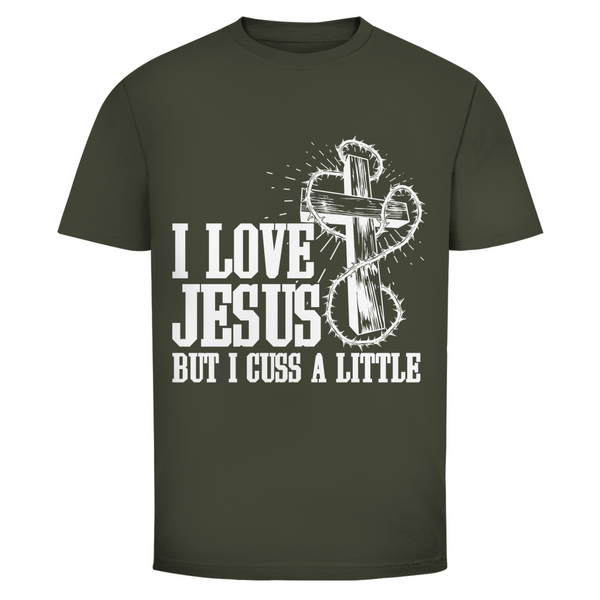 Herren T-Shirt i love jesus but i cuss a little