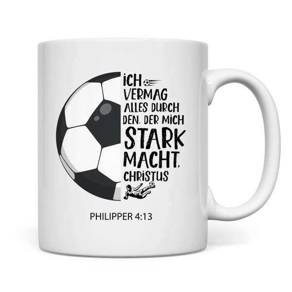 Tasse der mich stark macht philipper 4:13 fußballer