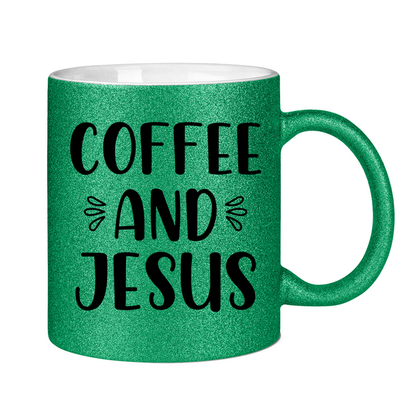 Glitzertasse coffee and jesus