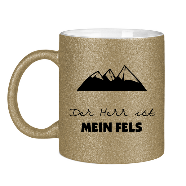 Glitzertasse der herr ist mein fels