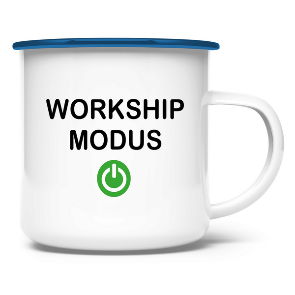 Emaille Tasse workship modus