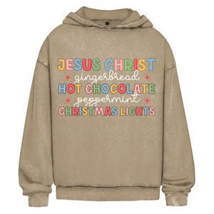 Oversize Washed Hoodie jesus christ gingerbread