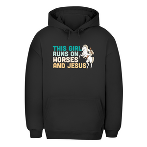 Unisex Oversize Hoodie this girl runs on horses und jesus reiterin