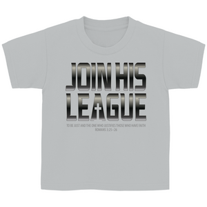 Kinder T-Shirt Join his league romans 3:25-26