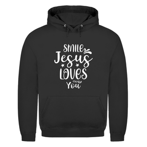 Herren Hoodie smile jesus loves you